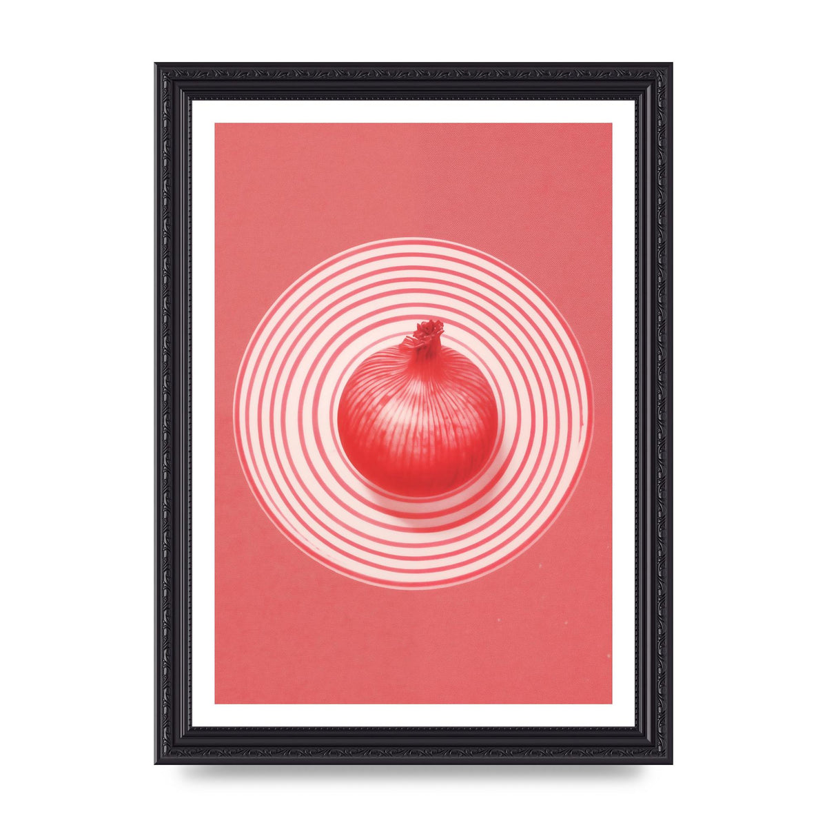 Concentric Circles Red Onion Risograph