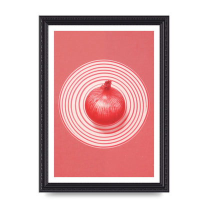 Concentric Circles Red Onion Risograph