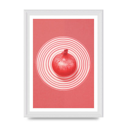 Concentric Circles Red Onion Risograph