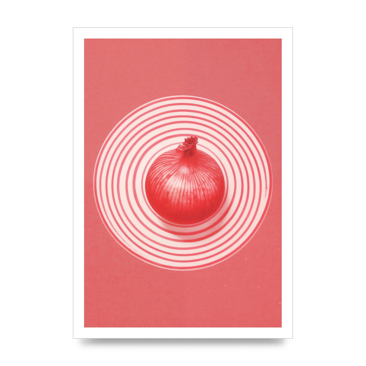 Concentric Circles Red Onion Risograph