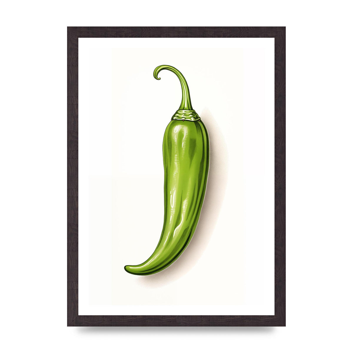 Sleek Green Chili Minimalistic Art