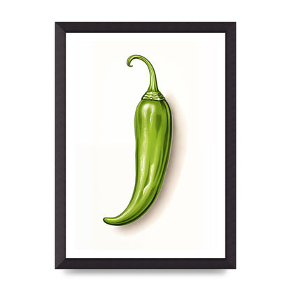 Sleek Green Chili Minimalistic Art