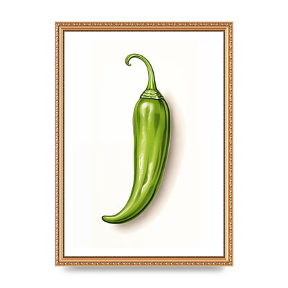 Sleek Green Chili Minimalistic Art