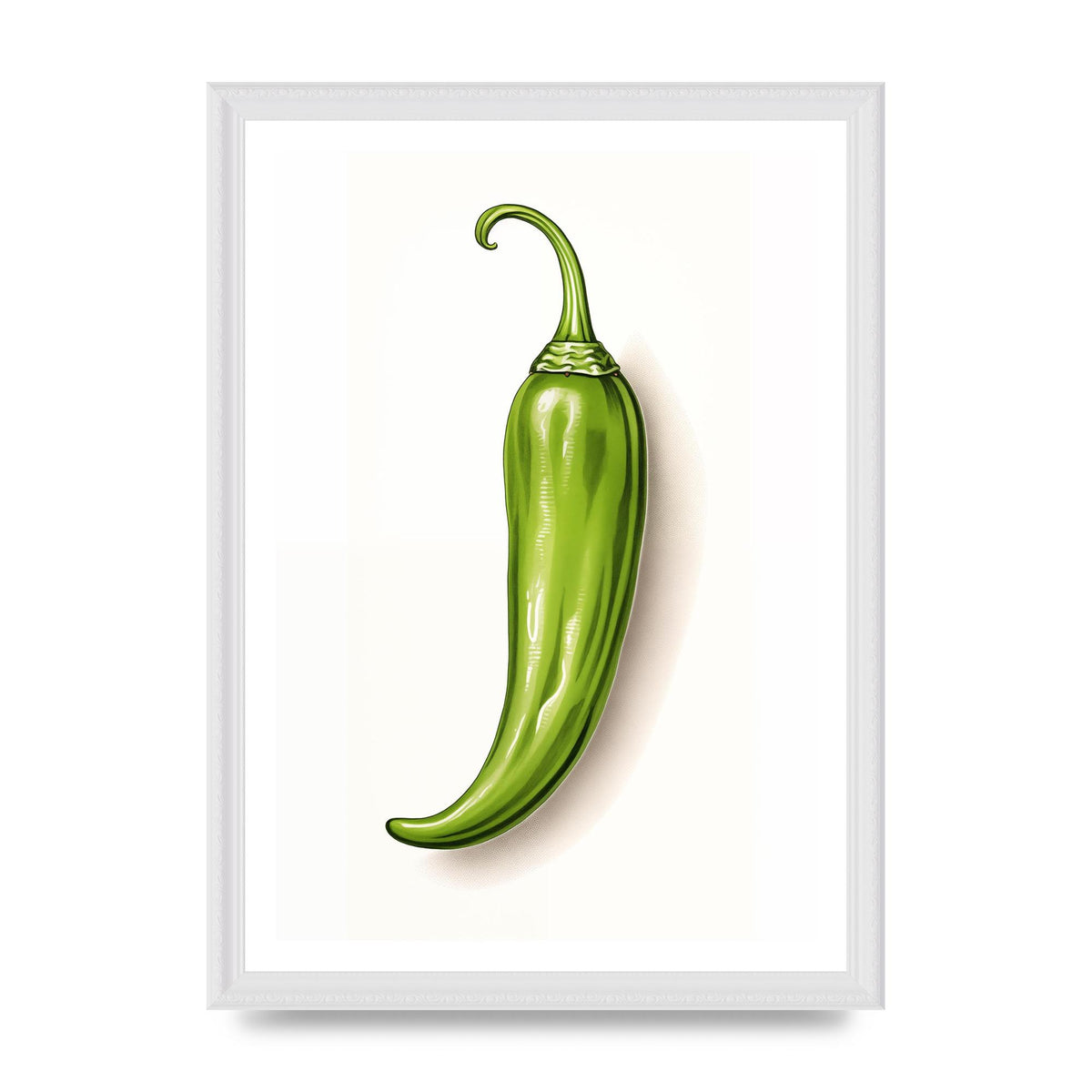 Sleek Green Chili Minimalistic Art