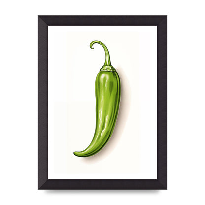 Sleek Green Chili Minimalistic Art