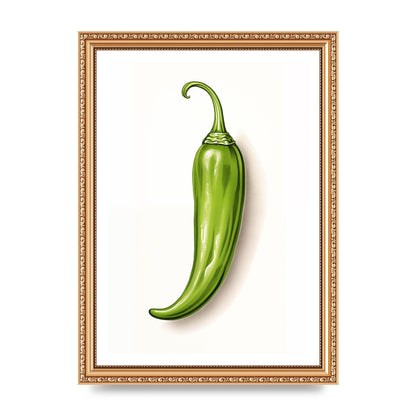 Sleek Green Chili Minimalistic Art