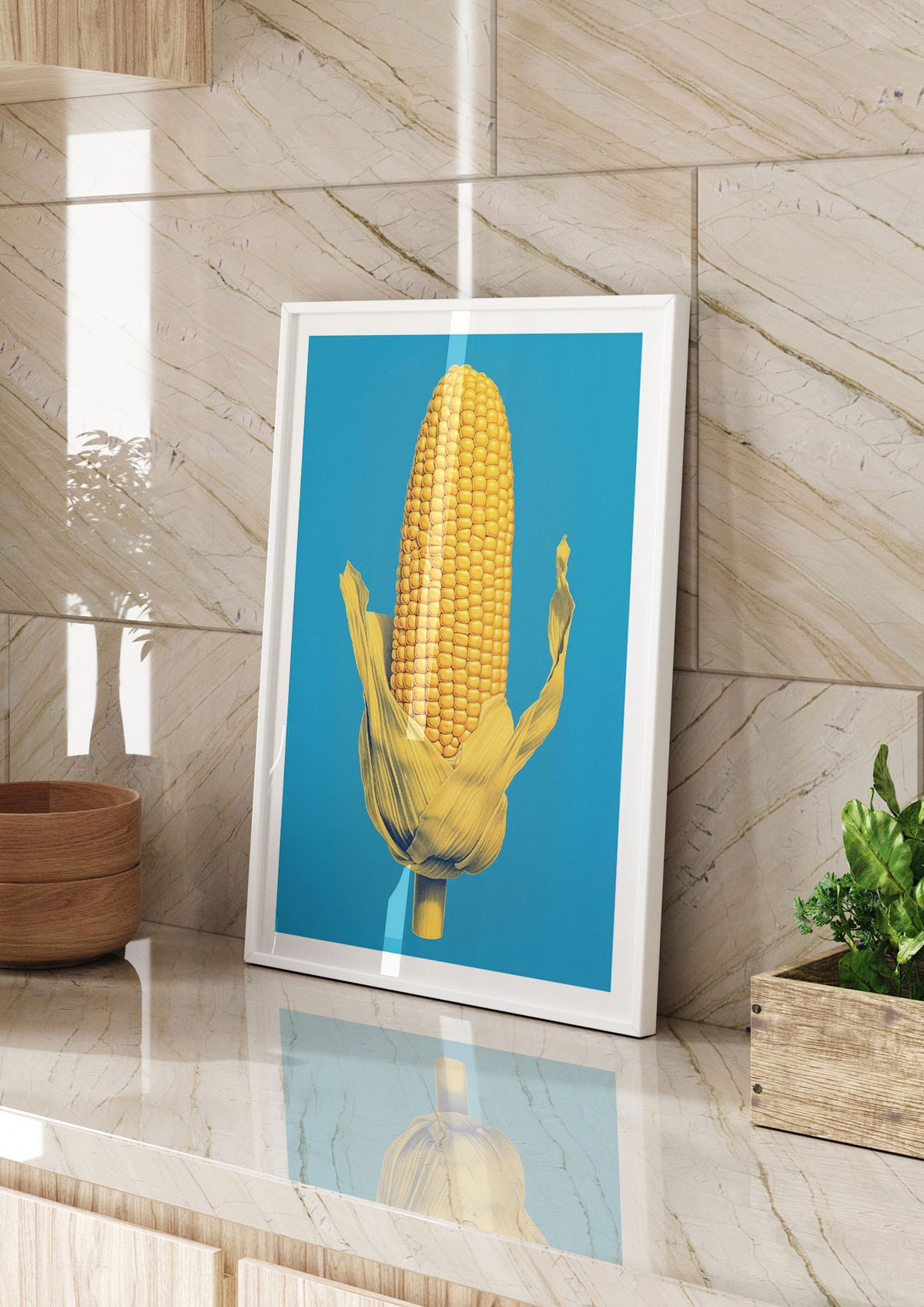 Rhythmic Pattern Corn Risograph