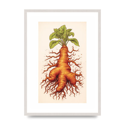 Textured Ginger Root Risograph Art