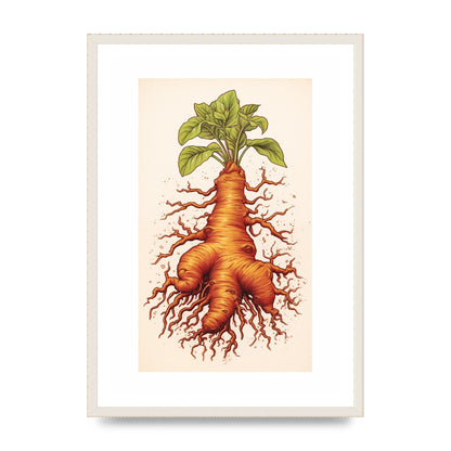 Textured Ginger Root Risograph Art