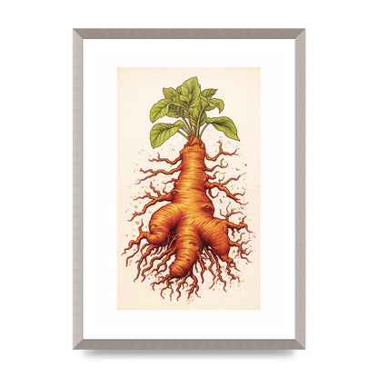 Textured Ginger Root Risograph Art