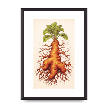 Textured Ginger Root Risograph Art