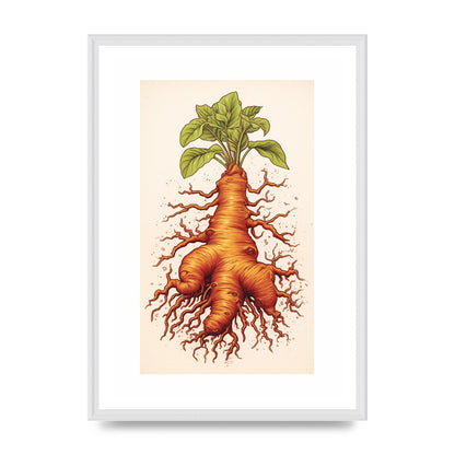 Textured Ginger Root Risograph Art