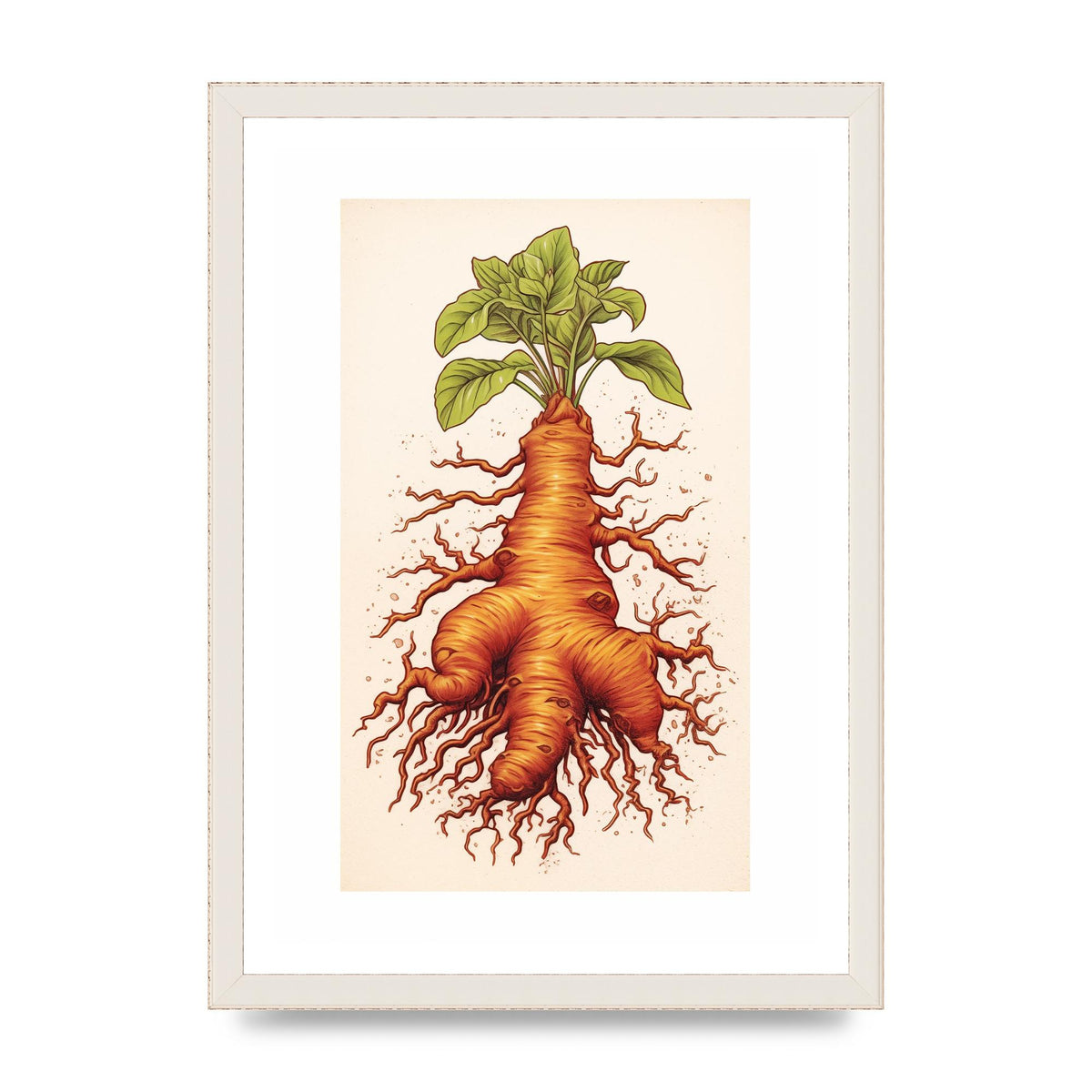 Textured Ginger Root Risograph Art