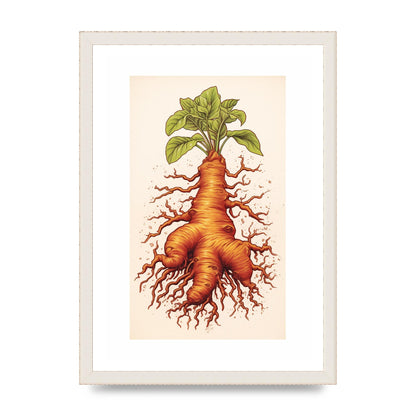 Textured Ginger Root Risograph Art