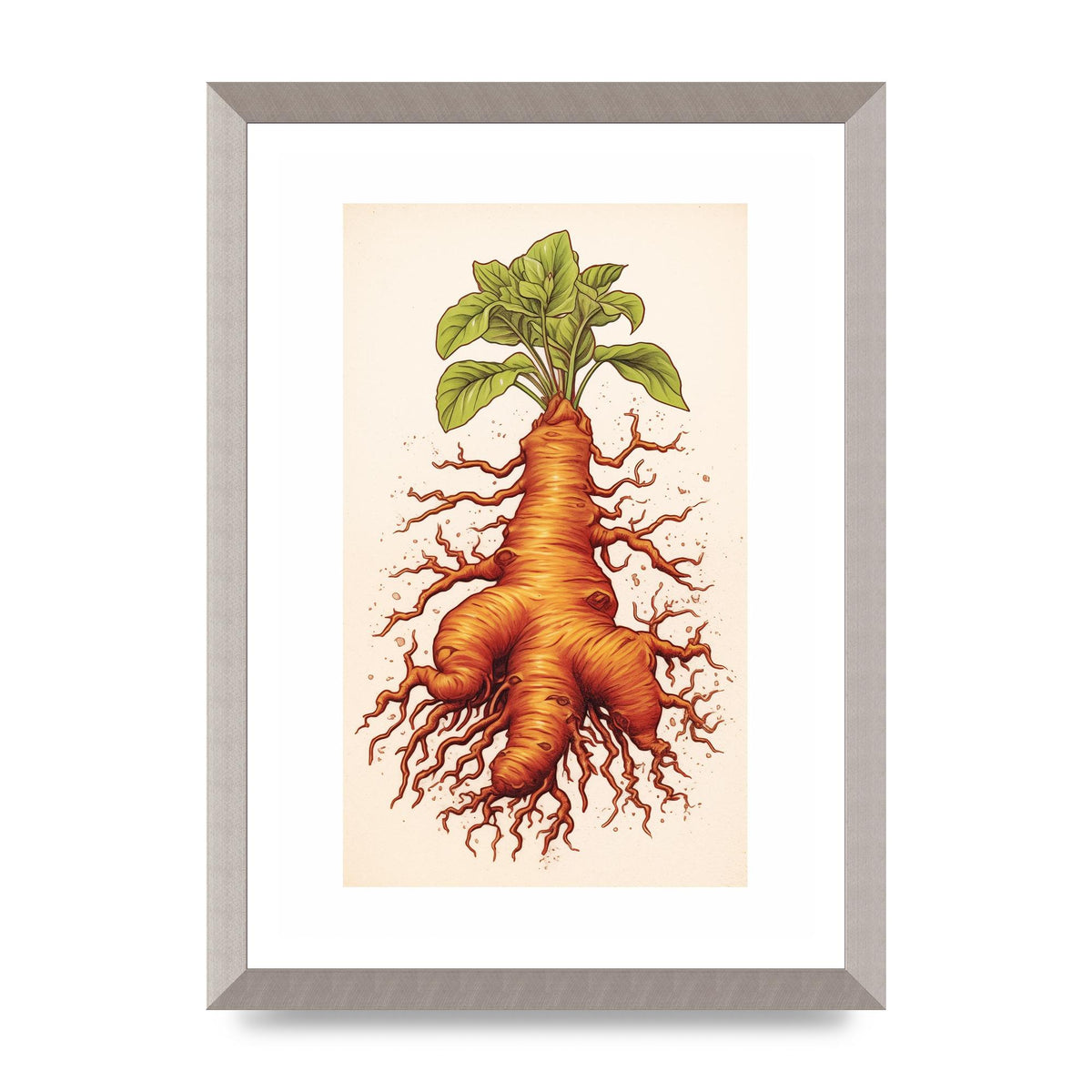 Textured Ginger Root Risograph Art