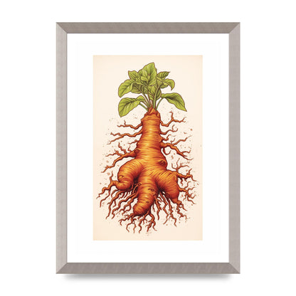 Textured Ginger Root Risograph Art