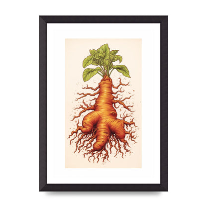 Textured Ginger Root Risograph Art