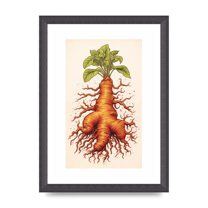Textured Ginger Root Risograph Art