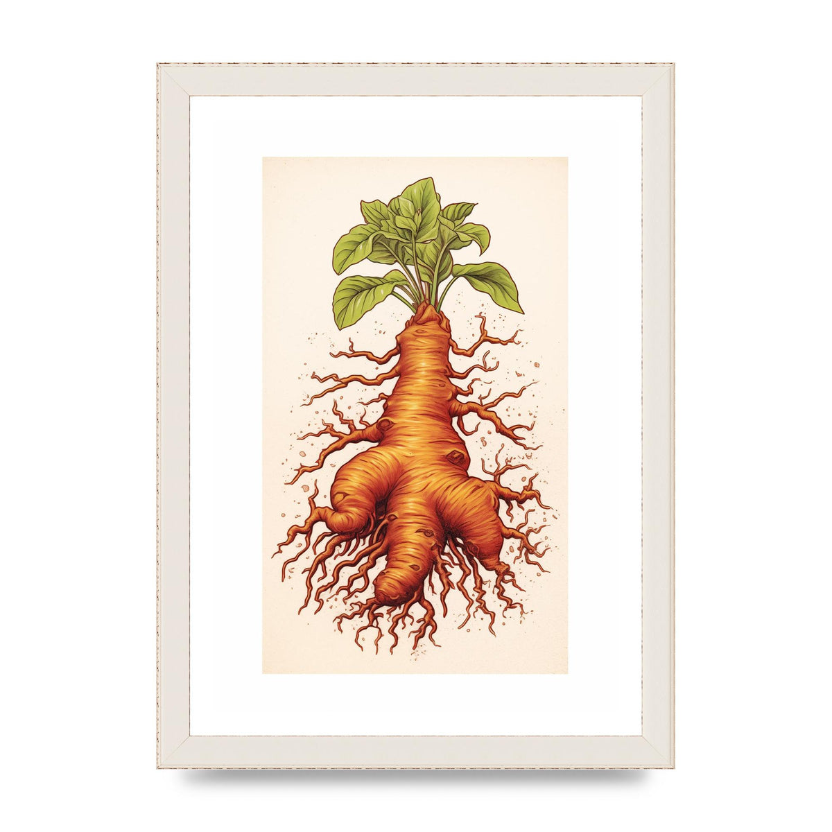 Textured Ginger Root Risograph Art