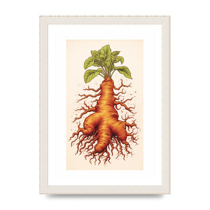 Textured Ginger Root Risograph Art