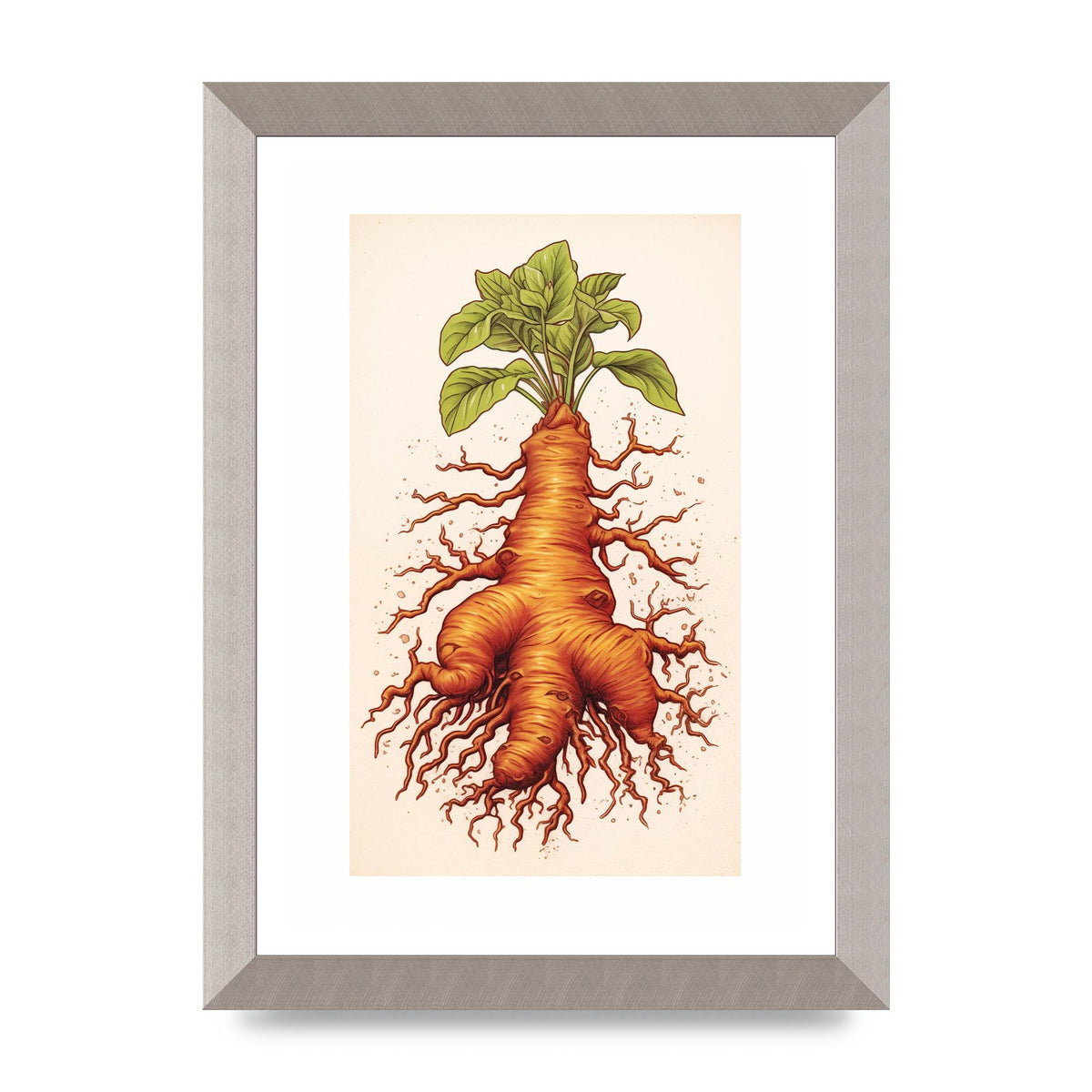 Textured Ginger Root Risograph Art
