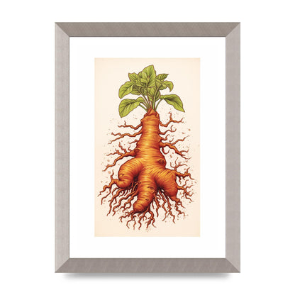 Textured Ginger Root Risograph Art