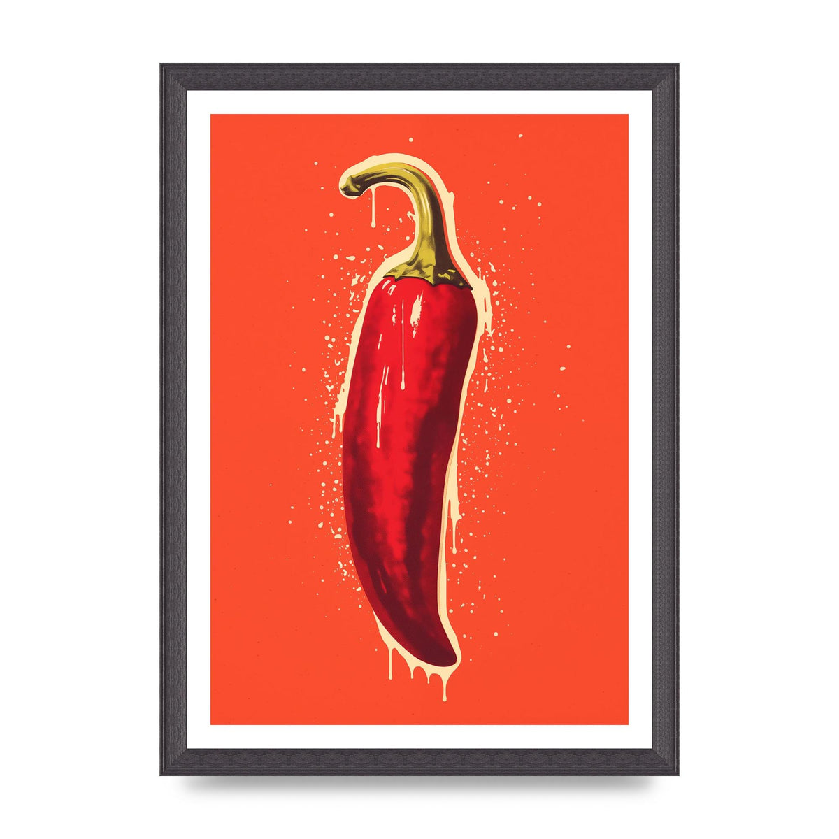 Fiery Chili Pepper Minimalist Risograph