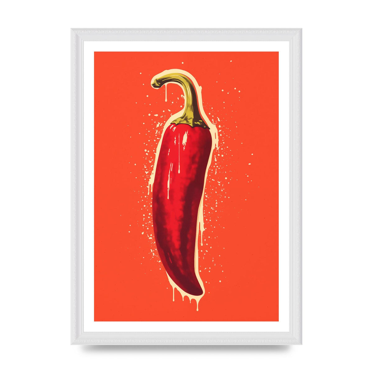 Fiery Chili Pepper Minimalist Risograph