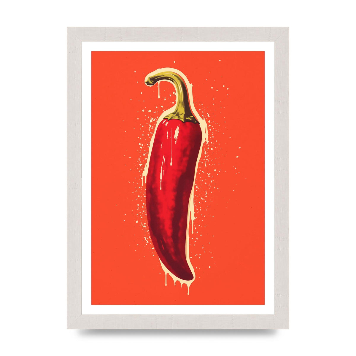 Fiery Chili Pepper Minimalist Risograph
