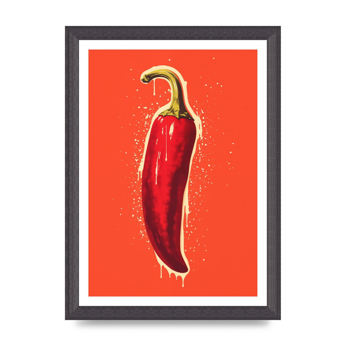Fiery Chili Pepper Minimalist Risograph