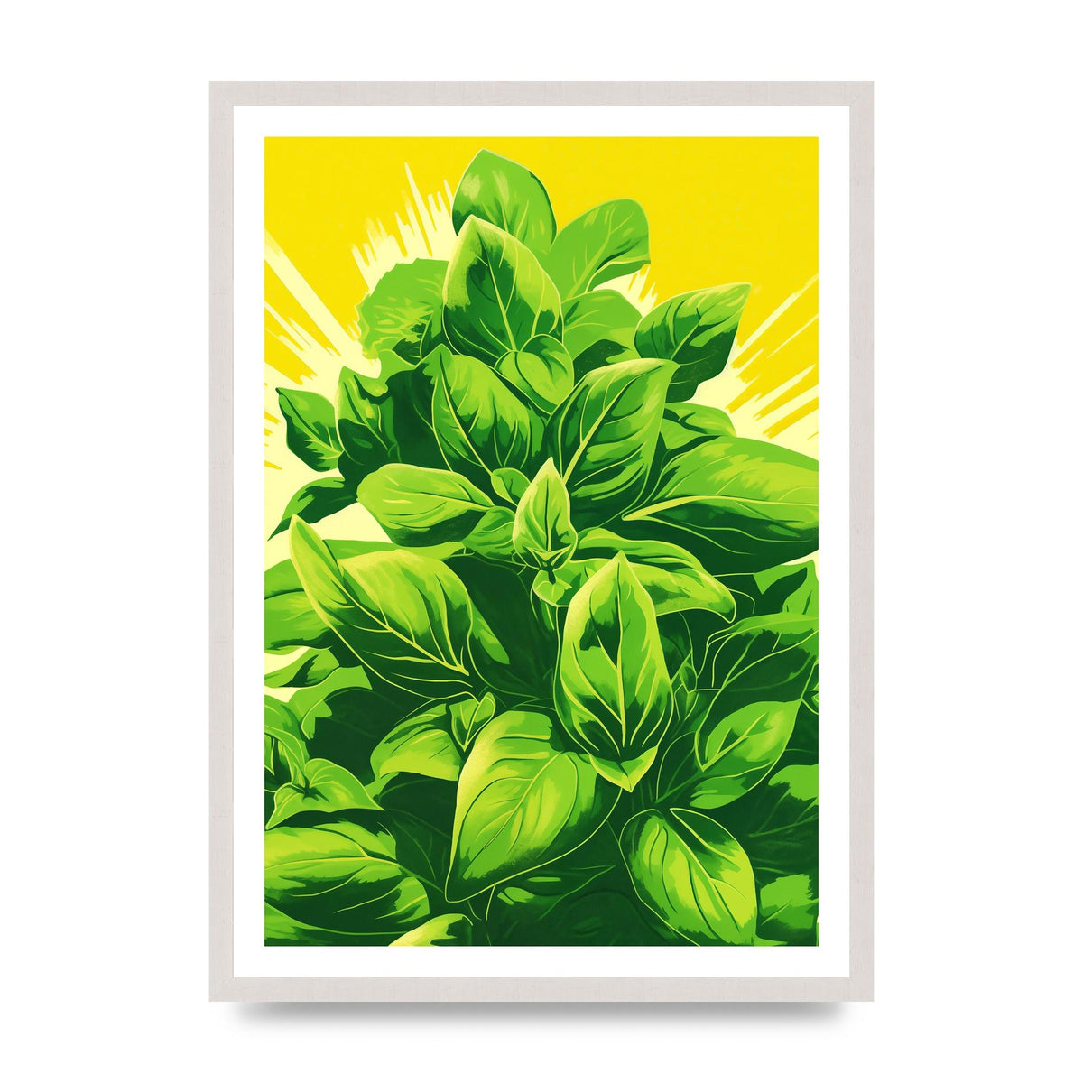 Aromatic Basil Leaves Simple Art