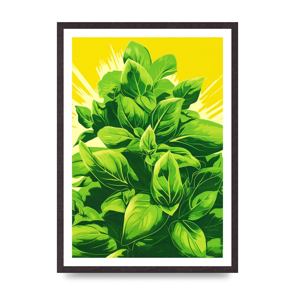 Aromatic Basil Leaves Simple Art