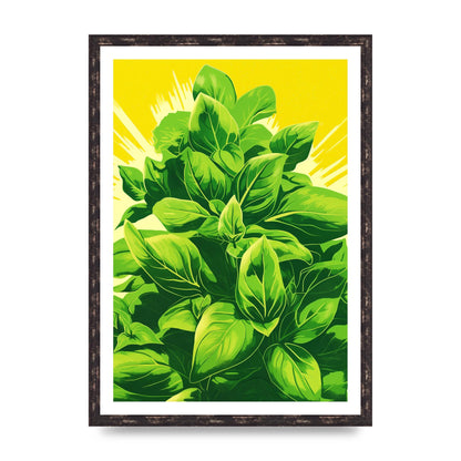 Aromatic Basil Leaves Simple Art