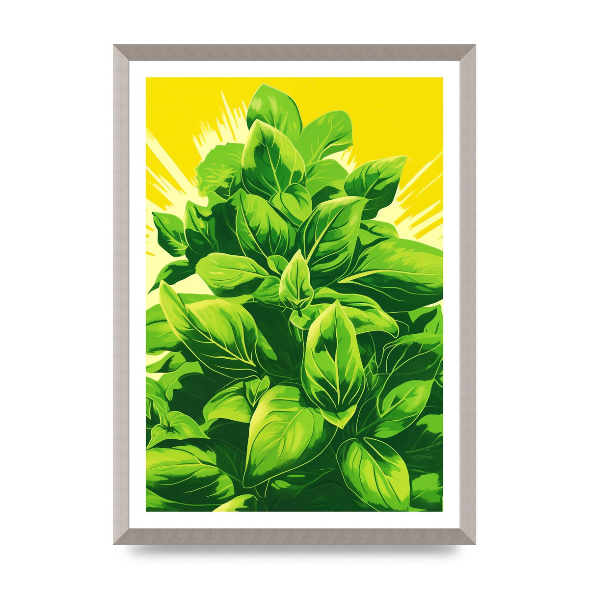 Aromatic Basil Leaves Simple Art