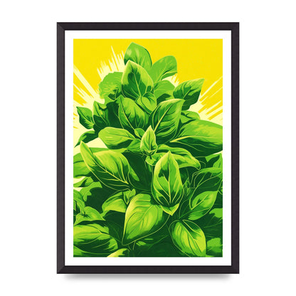 Aromatic Basil Leaves Simple Art