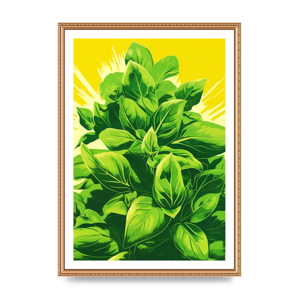 Aromatic Basil Leaves Simple Art