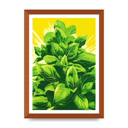 Aromatic Basil Leaves Simple Art