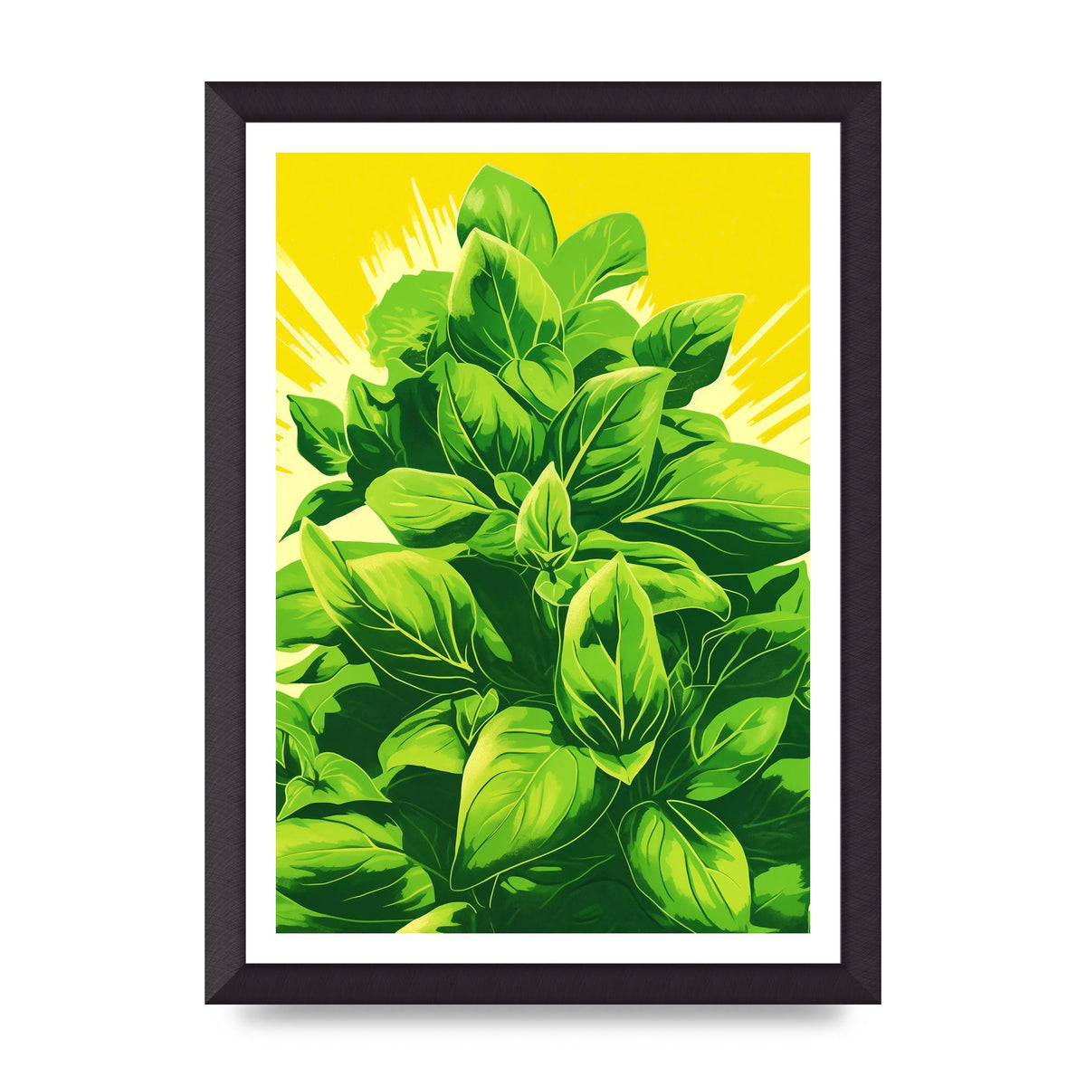 Aromatic Basil Leaves Simple Art