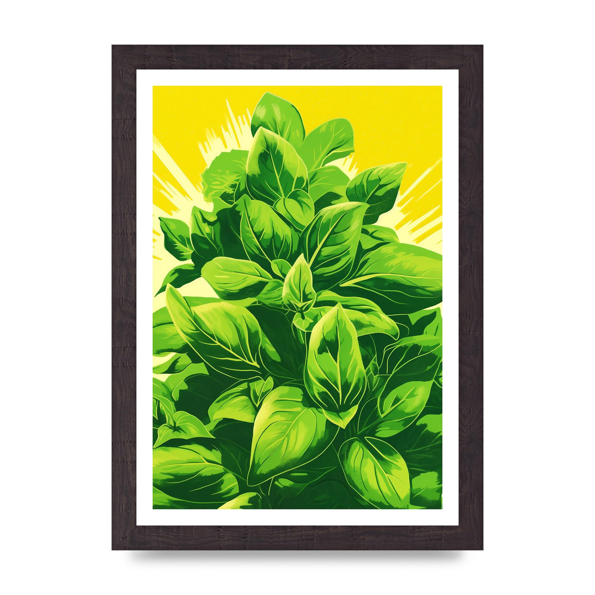 Aromatic Basil Leaves Simple Art