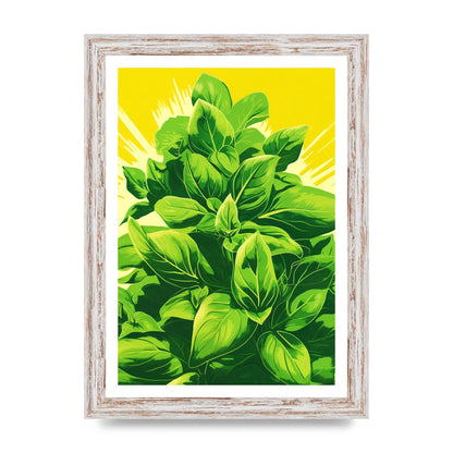 Aromatic Basil Leaves Simple Art