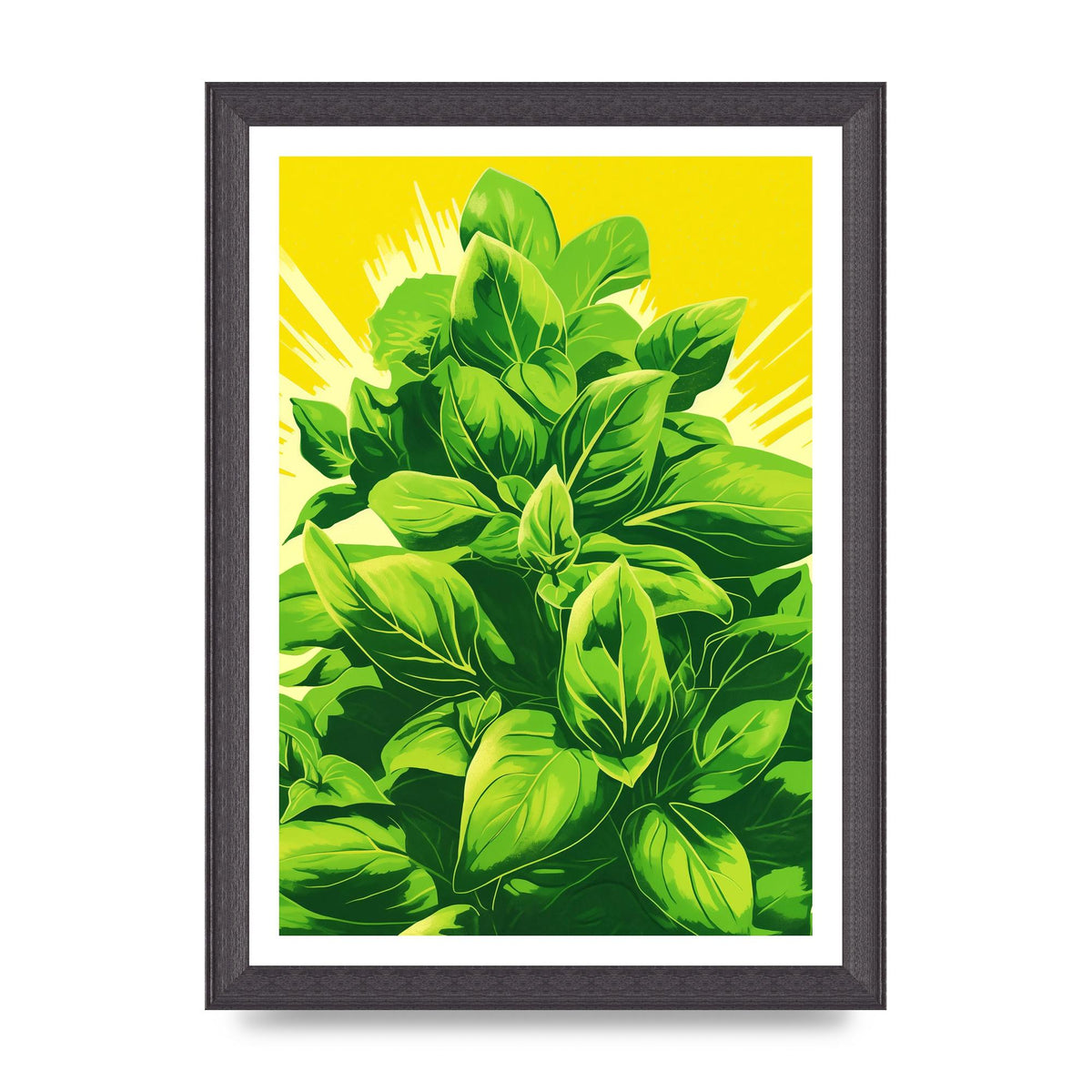 Aromatic Basil Leaves Simple Art