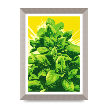 Aromatic Basil Leaves Simple Art