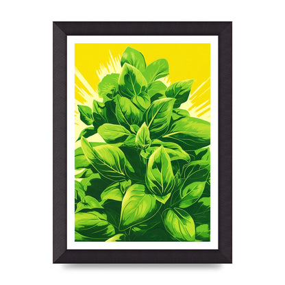 Aromatic Basil Leaves Simple Art