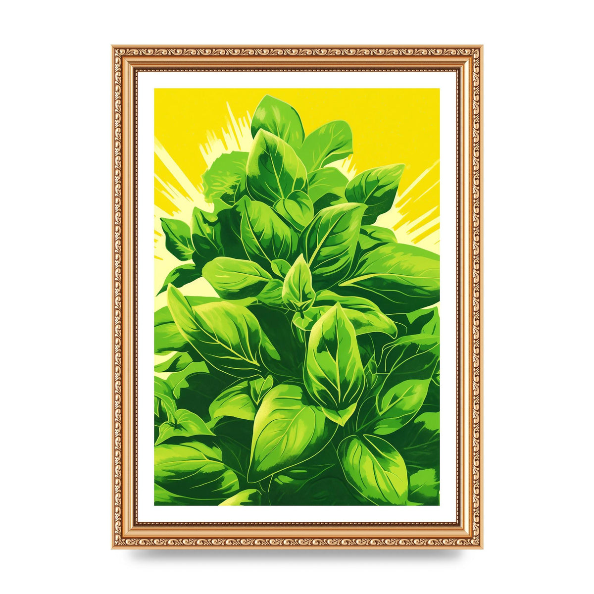 Aromatic Basil Leaves Simple Art