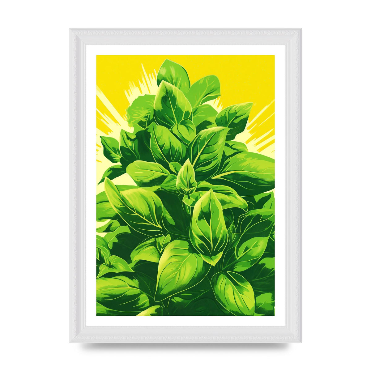 Aromatic Basil Leaves Simple Art