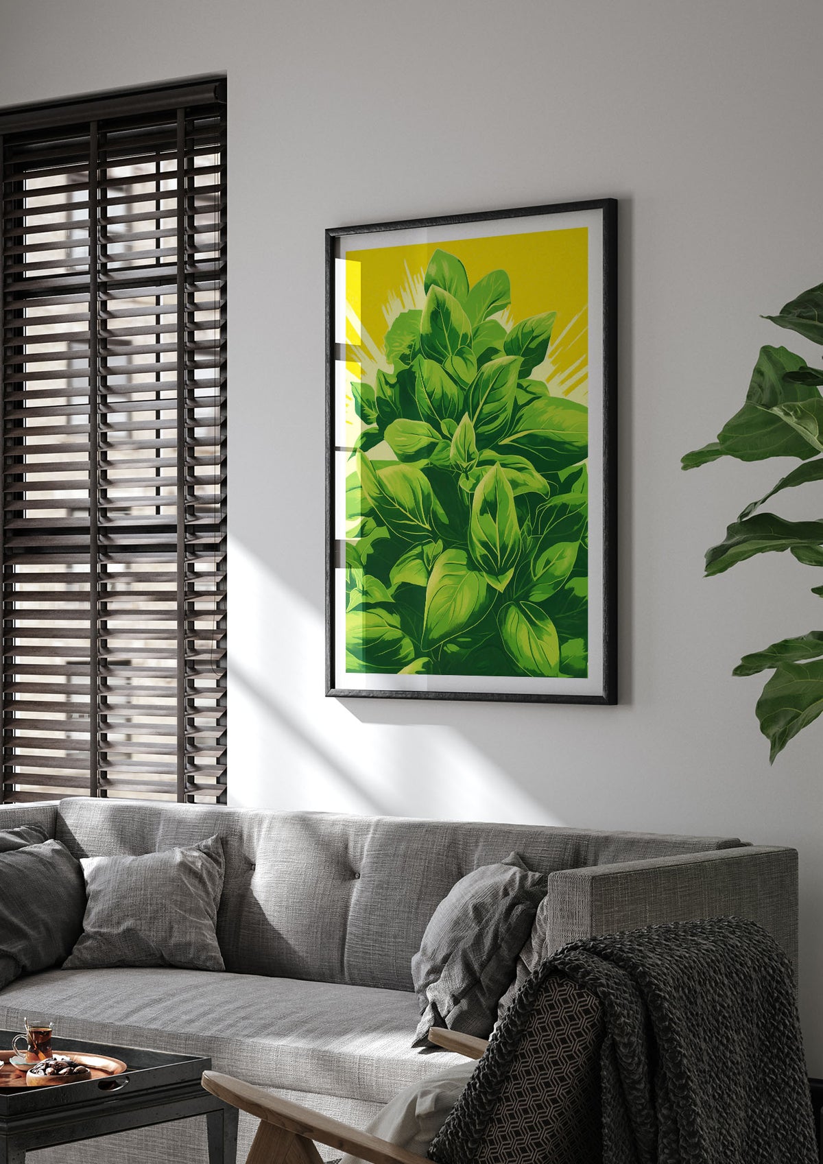 Aromatic Basil Leaves Simple Art