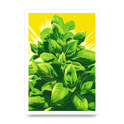 Aromatic Basil Leaves Simple Art