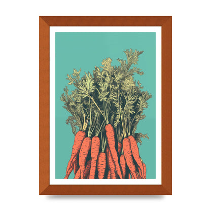 Carrot Silhouettes Minimalist Risograph