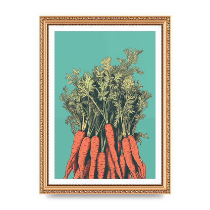 Carrot Silhouettes Minimalist Risograph