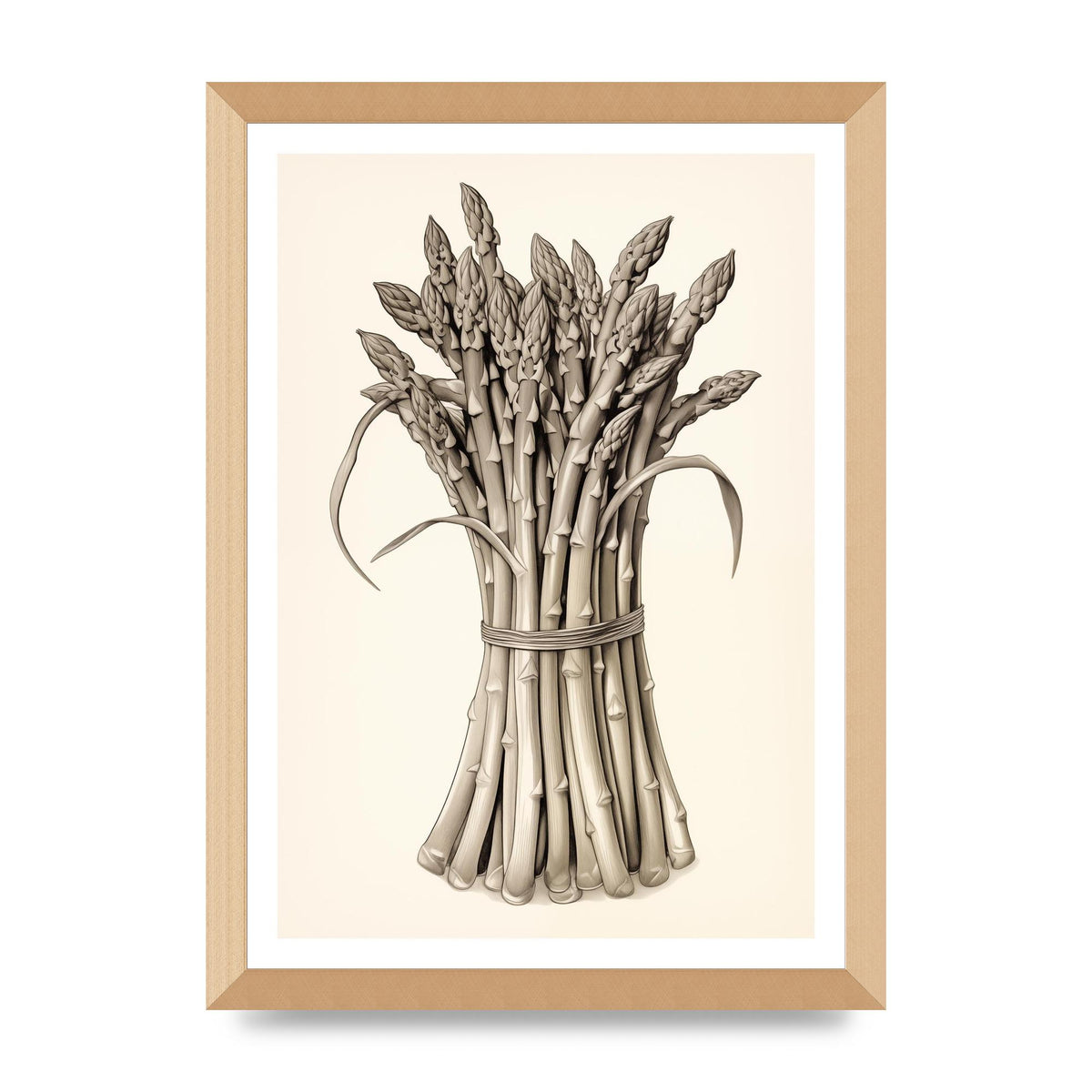 Asparagus Elegance Monochrome Riso